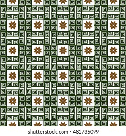 pattern of colored pixels in a geometric floral style. For Print on textiles, tableware, home decor. Vector illustration