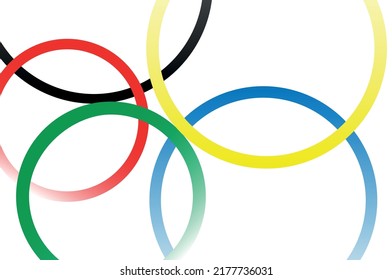 Pattern with colored rings. Chaotic rings on a white background. Vector graphics for design.