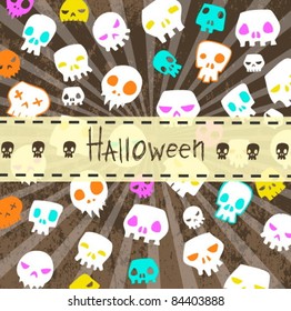pattern with colored skull
