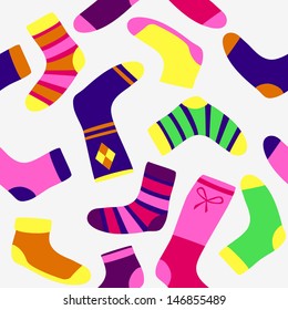 Pattern with colored socks.Vector