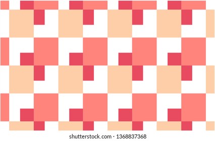 pattern colored squares pink beige light on white background, dynamic image, element for designer, decoration, printing, textile, screensaver Cover layout template. Material design concept