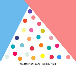 pattern colored triangles circles on white background, vivid image, element for designer, decoration, printing, textile, screensaver