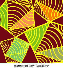 pattern of colored triangles and polygons