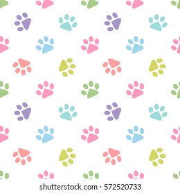 pattern with colorful animal footprints