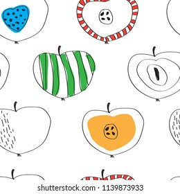 the pattern of colorful apples in the Scandinavian style