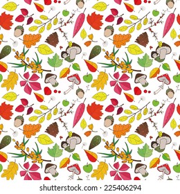 pattern of colorful autumn leaves can be used as a background, card, business card and picture, vector illustration