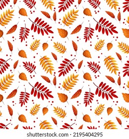 Pattern with colorful autumn leaves. Ideal for packaging, notebooks, school supplies, children's clothing