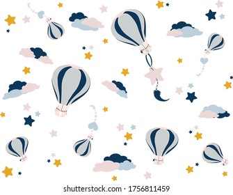 
pattern of colorful balloons, for children's fabrics, wallpaper, products