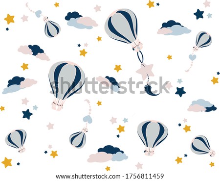 
pattern of colorful balloons, for children's fabrics, wallpaper, products