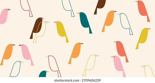Patrón de pájaros coloridos. Patrón de pájaro repetitivo y sin fisuras con estilo.