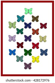 Pattern of colorful butterflies