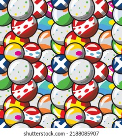 Pattern with colorful candies. Lots of balloons with different patterns. Background for fabric.