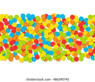 Pattern of colorful confetti. Festive background. Vector