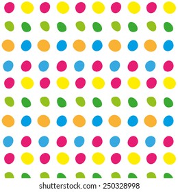 Pattern with colorful dots on the white background.