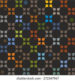 Pattern colorful elements on a black background. On uncluttered white background with colored elements. Decorative, contemporary design. For printing and textile prints. 