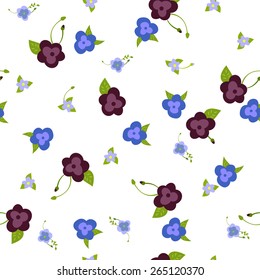 Pattern with colorful flowers. Daisy. Violets. Background to the Mother's Day.