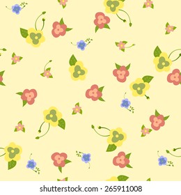Pattern with colorful flowers. Daisy. Violets. Background to the Mother's Day.