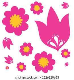 pattern colorful flowers isolated icon vector illustration design