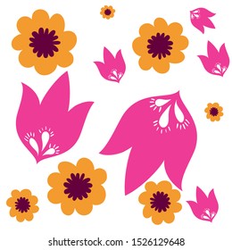 pattern colorful flowers isolated icon vector illustration design