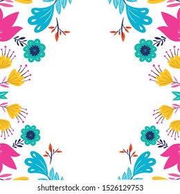 pattern colorful flowers isolated icon vector illustration design