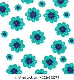 pattern colorful flowers isolated icon vector illustration design