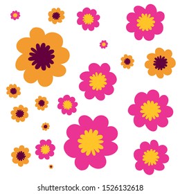pattern colorful flowers isolated icon vector illustration design