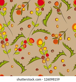 pattern of colorful flowers on a brown background