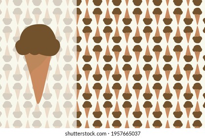 Pattern: colorful and fluffy ice creams 