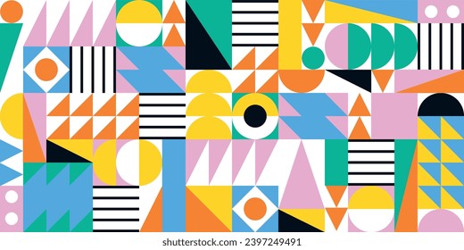 pattern with colorful geometric elements