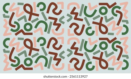 Pattern with Colorful Geometric Shapes. Abstract background with multicolored waves.