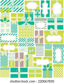 Pattern with colorful gifts. EPS 10 vector illustration.