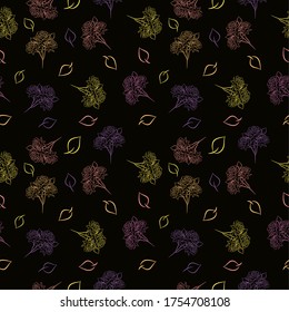 Pattern of colorful graphic rose line on red background for background, wallpaper, textile, paper print business. Vector design. 
