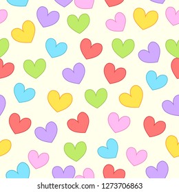 Pattern colorful heart, seamless vector