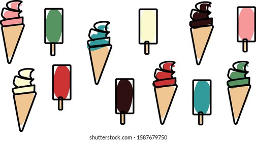 pattern of colorful ice cream