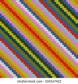 Pattern colorful with knitted zig zag