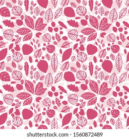 A pattern with colorful leaves you can use to print on fabric, paper and other surfaces