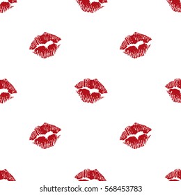 Pattern with colorful lips.Seamless vector valentines print.Textile texture for valentine's day