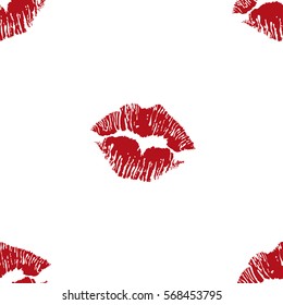 Pattern with colorful lips.Seamless vector valentines print.Textile texture for valentine's day