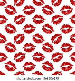 Pattern with colorful lips.Seamless vector valentines print.Textile texture for valentine's day