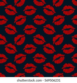 Pattern with colorful lips.Seamless vector valentines print.Textile texture for valentine's day