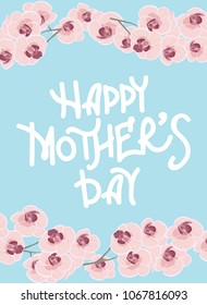 pattern of colorful Orchid flowers vector illustration.stock vector images of beautiful  Orchid flowers. bright background.Mother's day greeting card with flowers background