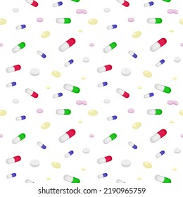 pattern of colorful pills, pattern of capsules