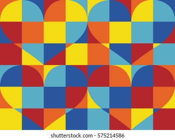 A pattern of colorful pop art heart.