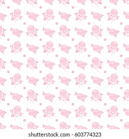Pattern with colorful rose.Seamless vector floral print.Textile texture