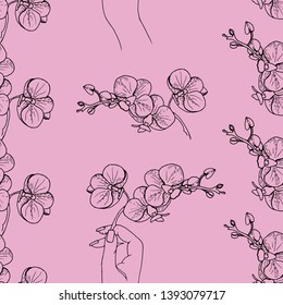  Pattern colorful sprigs of blooming orchids phalaenopsis