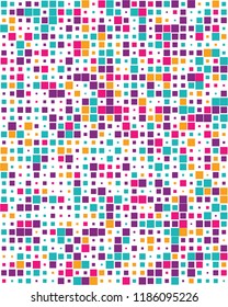 Pattern with colorful squares, Seamless vector background