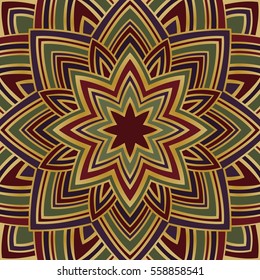Pattern of colorful stars. Abstract background. Oriental ornament. Template for carpet, shawl.