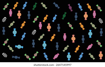 Pattern Colorful sweet candies seamless background wallpapper vector
