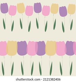 pattern with colorful tulips for printing