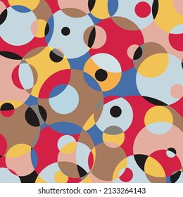 Pattern of colorfull circles, dots. Multicolored background with abstract shapes. Vector illustration